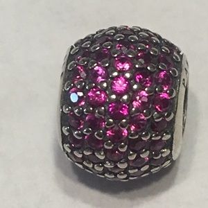 Authentic Pandora Pave’ Lights Charm in Red(Pink)
